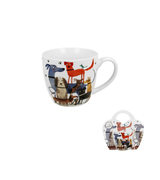 Bögre, csésze Kutyás porcelán bögre 460 ml díszcsomagolásban Dog walk