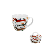 Bögre, csésze Kutyás porcelán bögre 460 ml papír díszcsomagolással Long Dogs