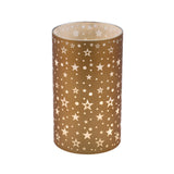 mécsestartó LED Üveg mécses átvilágítós csillagos arany 9x15 cm
