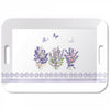 Levendula virágos műanyag konyhai nagy tálca 33x47 cm Lovely lavender white