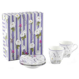 Csésze Levendulás porcelán espresso kávés csésze aljjal 75 ml - 2 személyes készlet