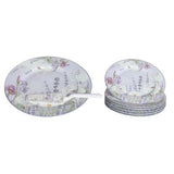 Tortatál Levendulás porcelán süteményes készlet tortatállal és lapáttal - 6 személyes