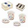 Porcelán eszpresszó pohár alátéttel 90 ml díszdobozban két személyes szett lovas mintával Cheval