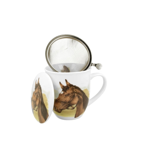 Lovas Porcelán fém szűrős bögre díszdobozban Horse Portrait