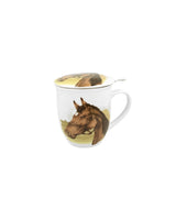 Lovas Porcelán fém szűrős bögre díszdobozban Horse Portrait