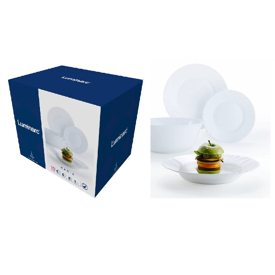 Luminarc CADIX üveg étkészlet 19 részes 6 személyes fehér L0300