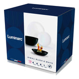 Luminarc Diwali üveg étkészlet 19 részes 6 személyes fehér fekete P4360
