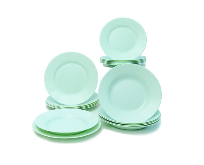 Luminarc PLUMI üveg étkészlet 18 részes 6 személyes zöld
