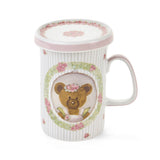Porcelán bögre tetővel 380 ml maci koszorúban Sweet Bear díszdobozban