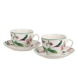 Madaras porcelán csésze aljjal – 270 ml – 2 személyes készlet díszdobozban