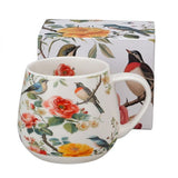 Madaras virágos porcelán öblös bögre díszdobozban - 430 ml