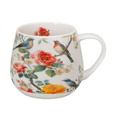 Madaras virágos porcelán öblös bögre díszdobozban - 430 ml