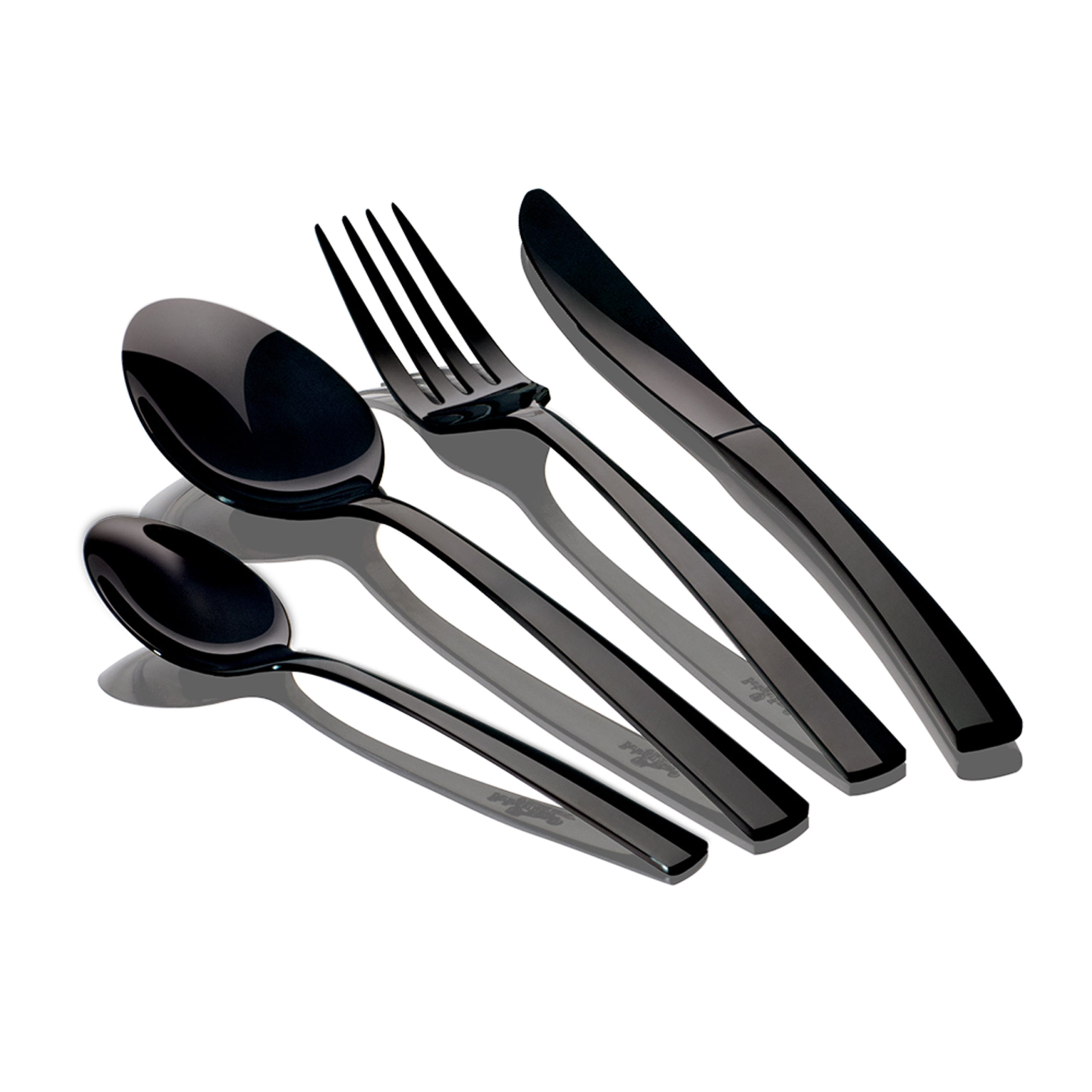 Matt fekete 24 részes evőeszköz készlet rozsdamentes acél Berlinger Haus Matte Black