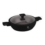 Matt fekete indukciós tapadásmentes alacsony lábas fedővel 3,8 L Berlinger Haus Matte Black