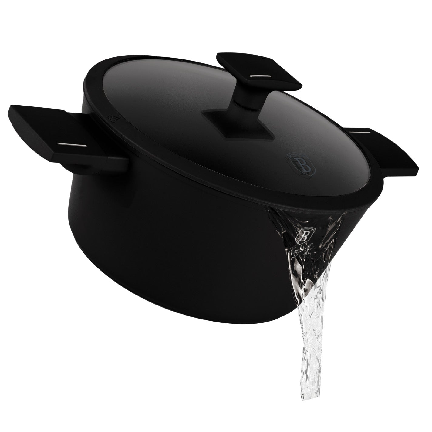 Matt fekete indukciós tapadásmentes lábas fedővel 2,5 L Berlinger Haus Matte Black