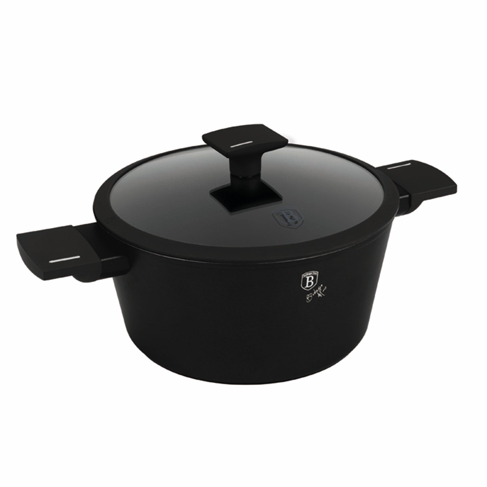 Matt fekete indukciós tapadásmentes lábas fedővel 4,1 L Berlinger Haus Matte Black
