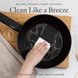 Matt fekete indukciós tapadásmentes mély serpenyő fedővel 24 cm Berlinger Haus Matte Black