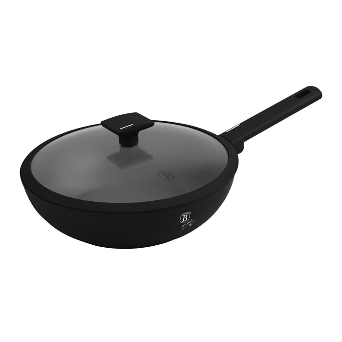 Matt fekete indukciós tapadásmentes Wok fedővel 28 cm Berlinger Haus Matte Black