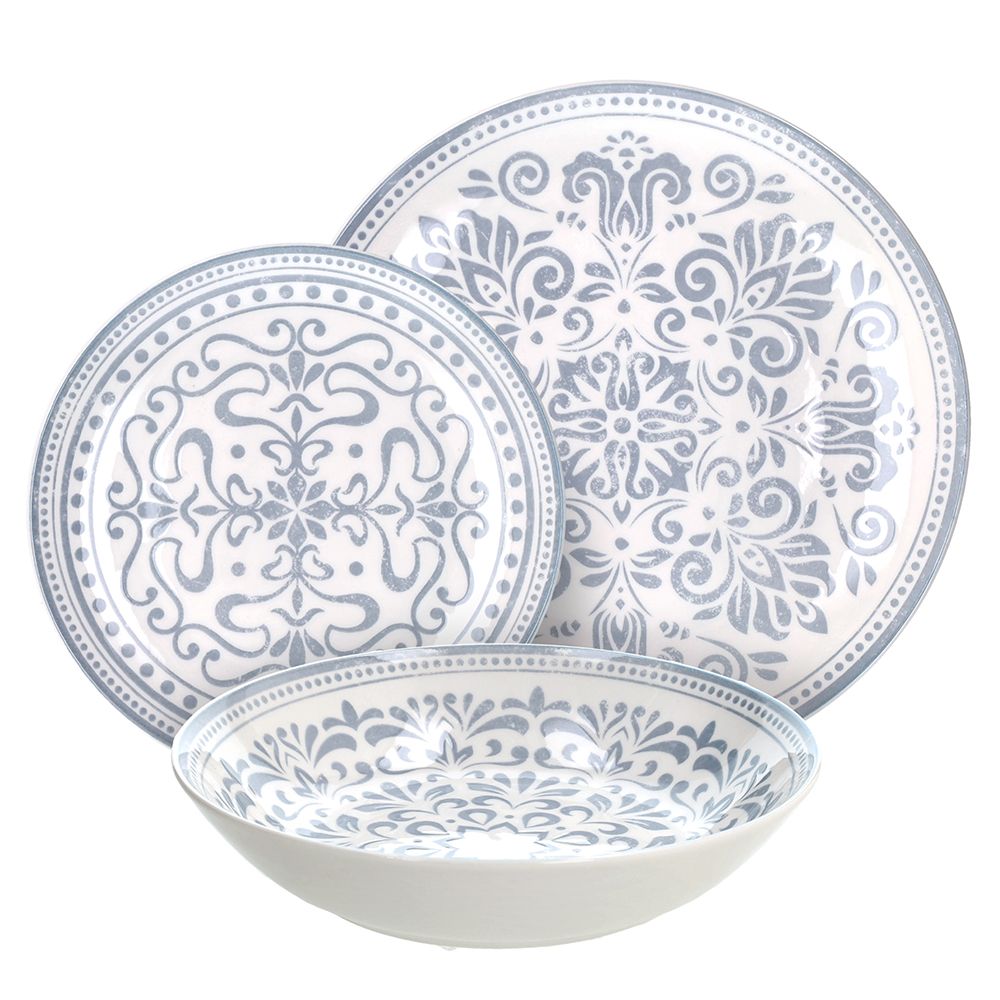 Tognana 18 részes marokkói–mediterrán porcelán étkészlet Arabesque