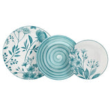 Tognana 18 részes virág mintás porcelán étkészlet Coralie Teal