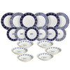 Tognana mediterrán 18 részes porcelán étkészlet szardinia hal mnitás