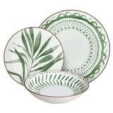 Tognana 18 részes porcelán étkészlet trópusi leél mintás