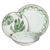 Tognana 18 részes porcelán étkészlet trópusi leél mintás