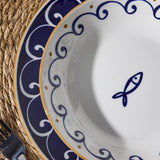 Tognana mediterrán 18 részes porcelán étkészlet szardinia hal mnitás
