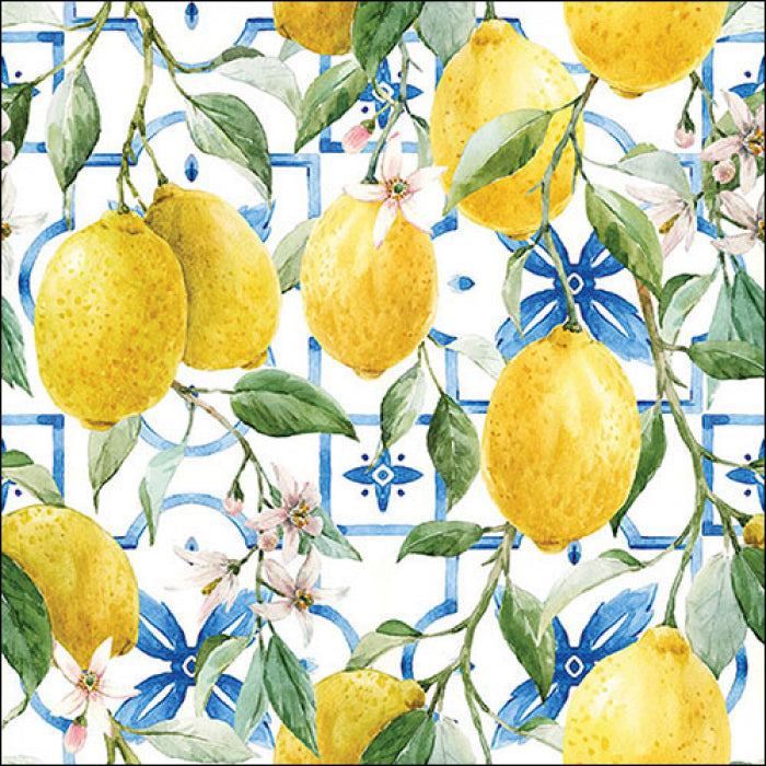 Mediterrán citromos háromrétegű papírszalvéta 33x33 cm 20 db-os