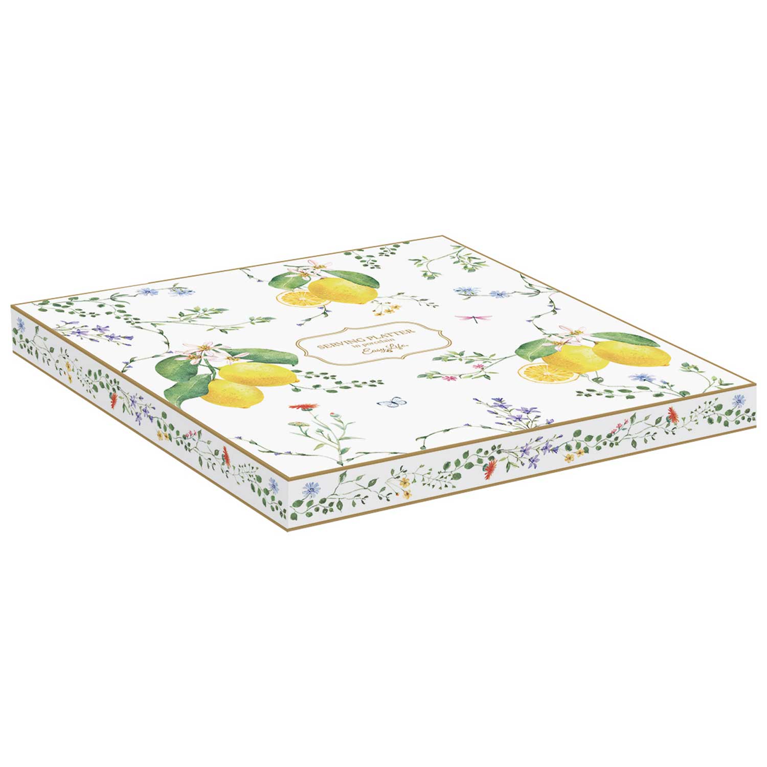Tálca Mediterrán porcelán citrom formájú porcelán tálca 30x21,5 cm Fleurs et Citrons