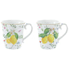 Bögre Mediterrán porcelán citrom mintás bögre 2 db szett Fleurs et Citrons