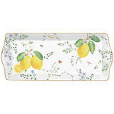 Tálca Mediterrán porcelán citrom mintás kínáló tálca 35x15 cm Fleurs et Citrons