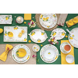 Tálca Mediterrán porcelán citrom mintás kínáló tálca 36x24 cm Fleurs et Citrons