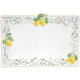 Tálca Mediterrán porcelán citrom mintás kínáló tálca 36x24 cm Fleurs et Citrons
