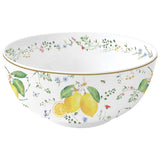 Tálca Mediterrán porcelán citrom mintás nagy tál 23 cm Fleurs et Citrons