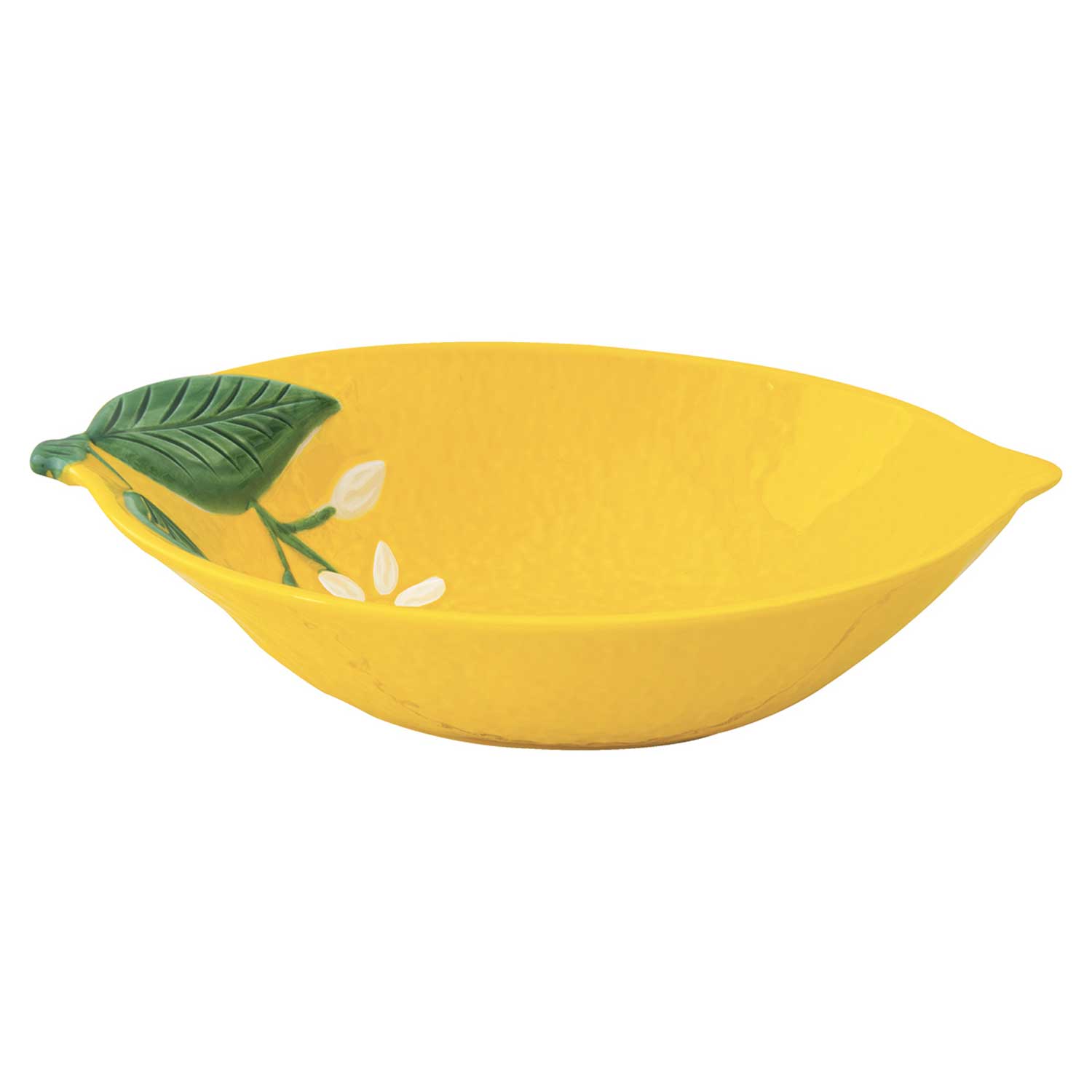 Tálka Mediterrán porcelán sárga citrom tálka 22x16 cm Fleurs et Citrons
