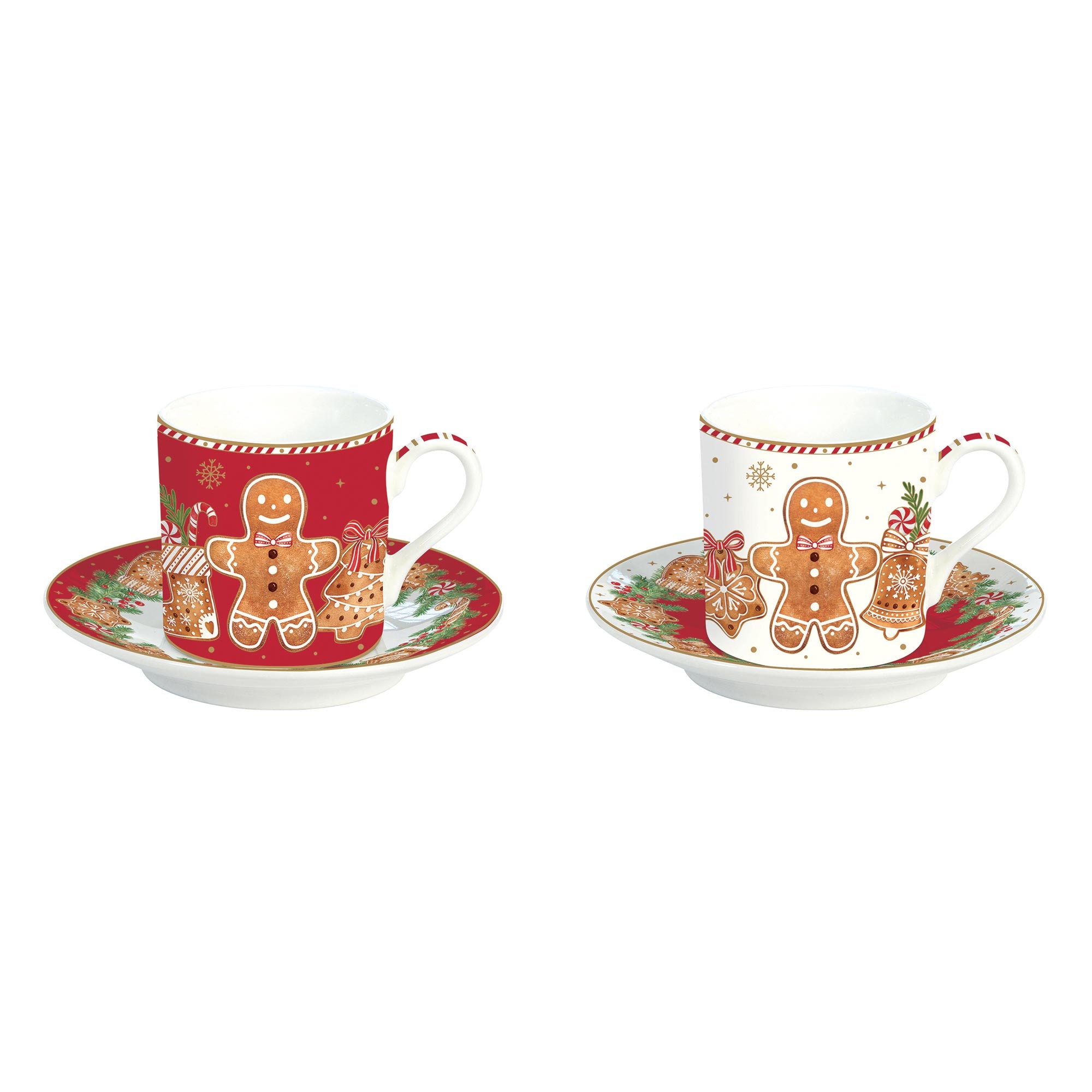 Tányér, étkészlet Mézeskalács karácsonyi Porcelán kávés csésze 2 db díszdobozban