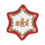 Tányér, étkészlet Mézeskalács Porcelán csillag alakú kínáló tálca