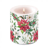 Gyertya Mikulásvirágos karácsonyi átvilágítós gyertya Christmas florals