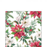 Szalvéta Mikulásvirágos karácsonyi papírszalvéta 25x25 cm Christmas florals