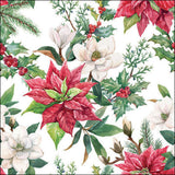 Szalvéta Mikulásvirágos karácsonyi papírszalvéta 33x33 cm Christmas florals