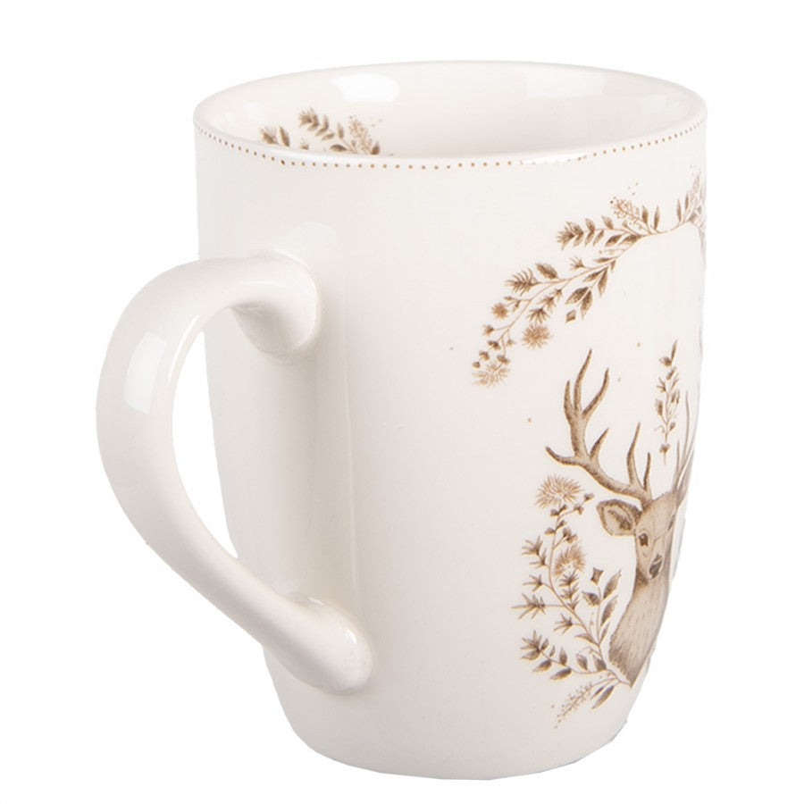 Karácsonyi szarvas mintás porcelán bögre Gentle Wilderness