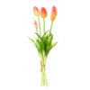 Művirág Tulipán csokor 5 db-os 40 cm fukszia-narancs