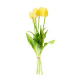 Művirág Tulipán csokor 5 db-os 40 cm sárga-fehér