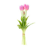 Művirág Tulipán csokor 5 db-os 40 cm viola-fukszia