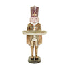 Karácsonyi diótörő figura tálcával 34,5 cm antikolt arany