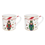 Bögre, csésze Nutcracker Twist karácsonyi porcelán bögre 2 db díszdobozban