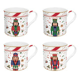 Bögre, csésze Nutcracker Twist karácsonyi porcelán bögre 4 db díszdobozban
