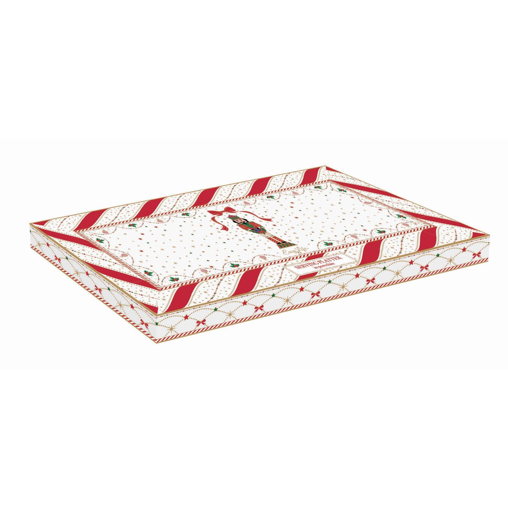 Tálka Nutcracker Twist karácsonyi porcelán tálca diótörő dísszel