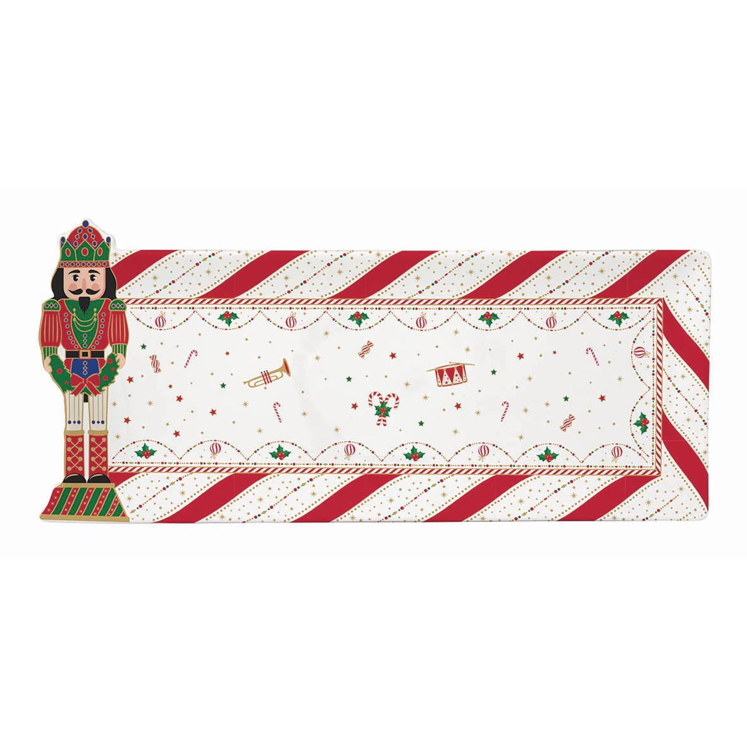 Tálka Nutcracker Twist karácsonyi porcelán tálca diótörő dísszel